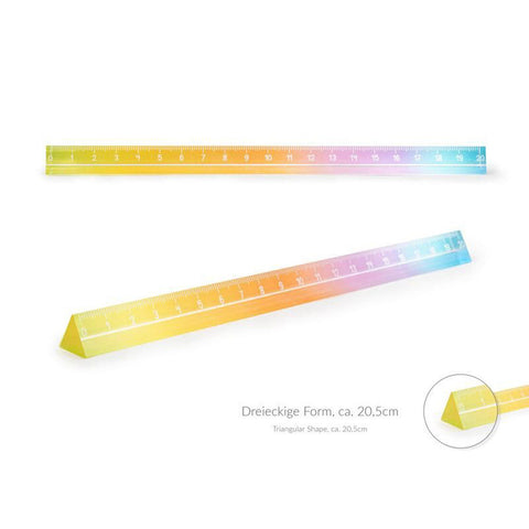 Regenbogen-Lineal Acryl 20 cm, GOOD FEELINGS