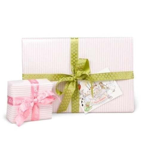 Geschenkpapier - gestreift/rosa