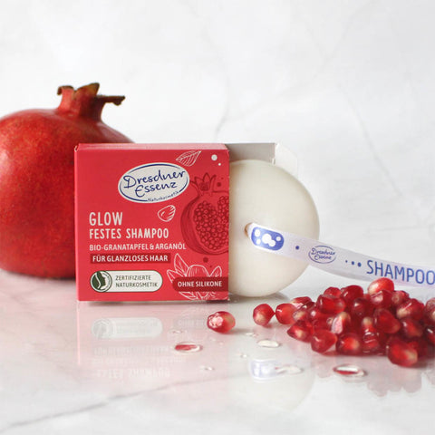 GLOW Festes Shampoo Bio-Granatapfel & Arganöl