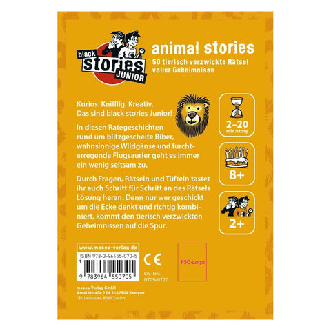 Kartenset - black stories junior,  animal stories