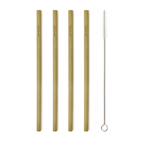 Bambus-Trinkhalme - Natural Bamboo Straws, 8er-Set