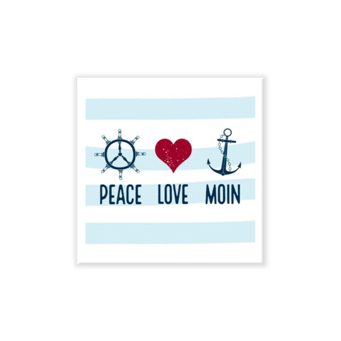 Kühlschrankmagnet - Peace Love Moin