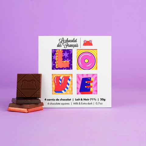 LOVE - 4 carrés de chocolat
