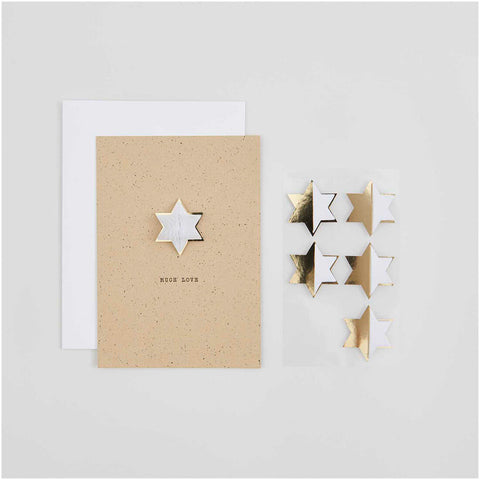Wabenpapier-Sticker - Sterne, gold-weiß