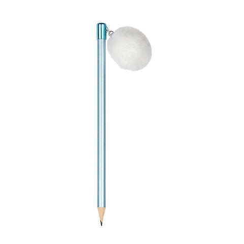 Pompon-Bleistift, weiss