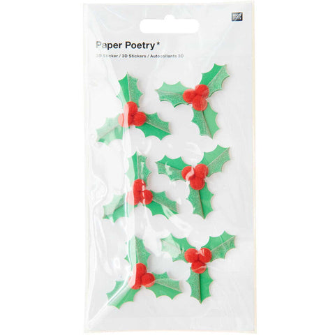 Paper Poetry 3D-Sticker - Ilex