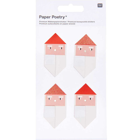 Paper Poetry Wabenpapier-Sticker - Weihnachtsmann