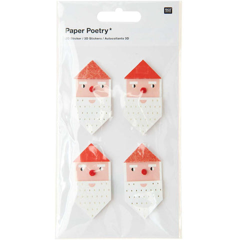 Paper Poetry 3D-Sticker - Weihnachtsmann