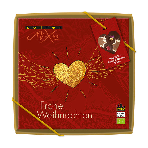 Schokolade Mi-Xing - Herz Dunkel & Walnuss de luxe VEGAN
