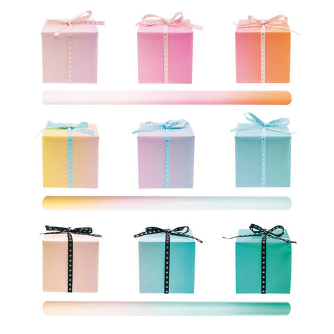 Rico Design - Geschenkpapier mit Farbverlauf, 3 Rollen im Set