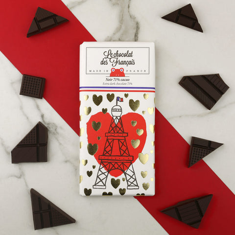 Dunkle Schokolade - Noir 71% cacao "La Tour Eiffel cœur"