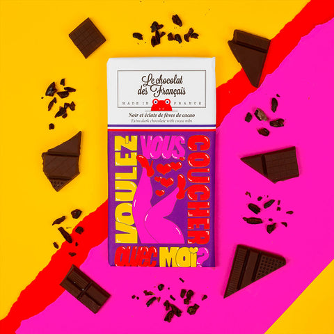 Dunkle Schokolade - Noir, éclats de fèves de cacao "Voulez vous ..."